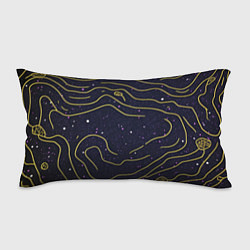 Подушка-антистресс Абстракция золотых линий текстура, цвет: 3D-принт