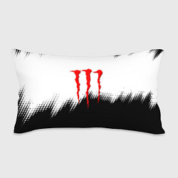 Подушка-антистресс Monster energy чёрно белые краски, цвет: 3D-принт