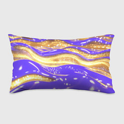 Подушка-антистресс Фиолетово-золотая жидкая текстура, цвет: 3D-принт