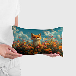 Подушка-антистресс Лисица в цветочном поле, цвет: 3D-принт — фото 2