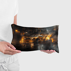 Подушка-антистресс Желтый БМВ в огне, цвет: 3D-принт — фото 2