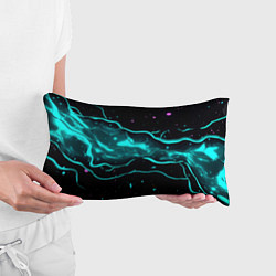 Подушка-антистресс Голубые неоновые волны текстура, цвет: 3D-принт — фото 2