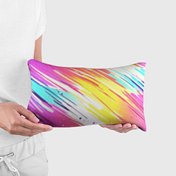 Подушка-антистресс Брызги краски на белом фоне, цвет: 3D-принт — фото 2