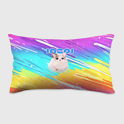 Подушка-антистресс Inzoi кошечка на радужном фоне, цвет: 3D-принт