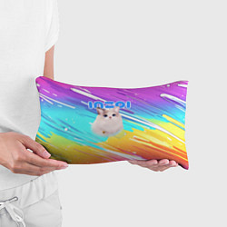 Подушка-антистресс Inzoi кошечка на радужном фоне, цвет: 3D-принт — фото 2