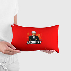 Подушка-антистресс Architect на красном, цвет: 3D-принт — фото 2
