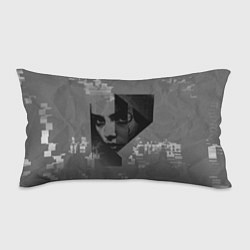 Подушка-антистресс Девушка на фоне гличей, цвет: 3D-принт