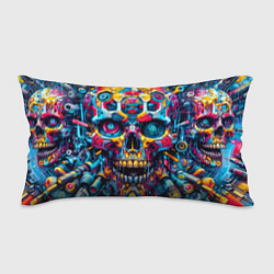 Подушка-антистресс Кибер череп - нейроарт паттерн, цвет: 3D-принт