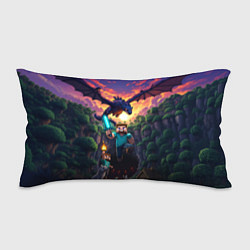 Подушка-антистресс Дракон края и Стив - Майнкрафт арт, цвет: 3D-принт