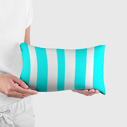 Подушка-антистресс Color light blue white lines, цвет: 3D-принт — фото 2