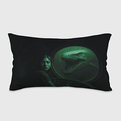 Подушка-антистресс На батискаф с девушкой нападает Тилозавр ужасы, цвет: 3D-принт