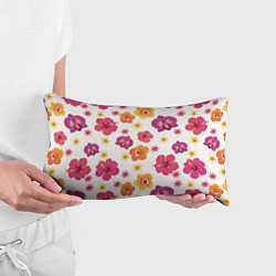 Подушка-антистресс Тропический букет - узор с яркими гибискусами и ор, цвет: 3D-принт — фото 2