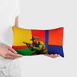 Подушка-антистресс Австралийский ретро солдат поп-арт, цвет: 3D-принт — фото 2