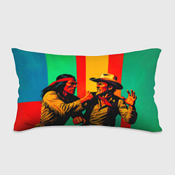 Подушка-антистресс Ковбой против индейца поп-арт, цвет: 3D-принт