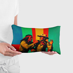 Подушка-антистресс Ковбой против индейца поп-арт, цвет: 3D-принт — фото 2