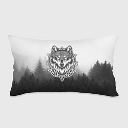 Подушка-антистресс Волк в кельтском стиле и лес, цвет: 3D-принт