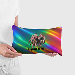 Подушка-антистресс BTS радужный блестящий фон, цвет: 3D-принт — фото 2