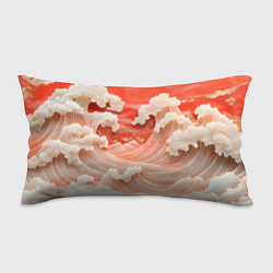 Подушка-антистресс Японские красные волны, цвет: 3D-принт