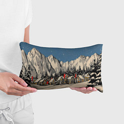 Подушка-антистресс Небольшой новогодний город в горах, цвет: 3D-принт — фото 2