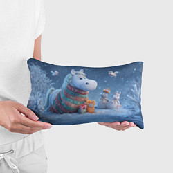 Подушка-антистресс Новогодняя лошадь с подарками, цвет: 3D-принт — фото 2