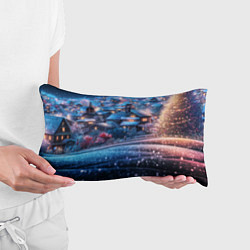 Подушка-антистресс Новогодний двор в блестках, цвет: 3D-принт — фото 2