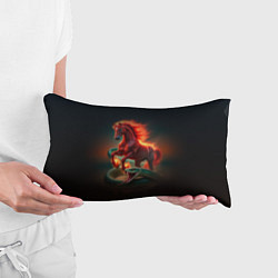 Подушка-антистресс Красная огненная лошадь сменяет зелёную змею, цвет: 3D-принт — фото 2