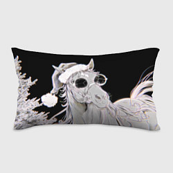 Подушка-антистресс Новогодняя лошадь в круглых очках, цвет: 3D-принт