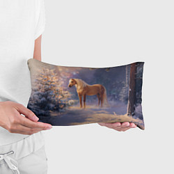 Подушка-антистресс Лошадка в новогоднем лесу, цвет: 3D-принт — фото 2