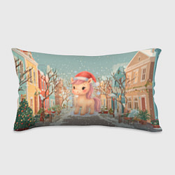 Подушка-антистресс Маленькая новогодняя милая лошадка, цвет: 3D-принт