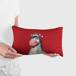 Подушка-антистресс Недовольная новогодняя лошадь, цвет: 3D-принт — фото 2