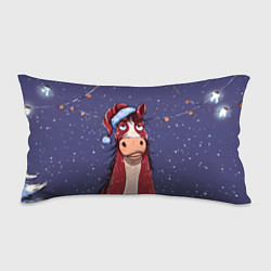 Подушка-антистресс Новогодняя лошадь символ 2026 года, цвет: 3D-принт