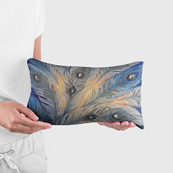 Подушка-антистресс Синие перья с самоцветами, цвет: 3D-принт — фото 2