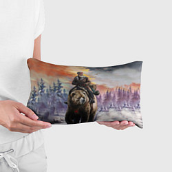 Подушка-антистресс Красноармеец на медведе, цвет: 3D-принт — фото 2