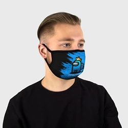 Маска для лица AMONG US - Синий в Короне, цвет: 3D-принт