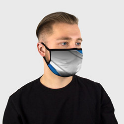 Маска для лица 3D СЕРЕБРО BLUE LINES, цвет: 3D-принт