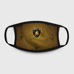 Маска для лица Lamborghini gold соты, цвет: 3D-принт — фото 2