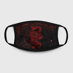 Маска для лица Красная Змея Red Snake Глитч, цвет: 3D-принт — фото 2