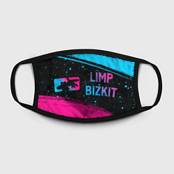 Маска для лица Limp Bizkit - neon gradient: надпись и символ, цвет: 3D-принт — фото 2