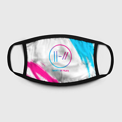 Маска для лица Twenty One Pilots neon gradient style, цвет: 3D-принт — фото 2