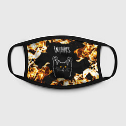 Маска для лица In Flames рок кот и огонь, цвет: 3D-принт — фото 2