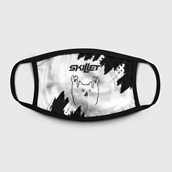 Маска для лица Skillet рок кот на светлом фоне, цвет: 3D-принт — фото 2