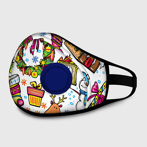 Маска с клапаном Наступающий 2017 год / 3D-Синий – фото 2