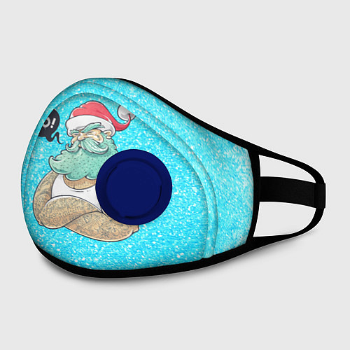 Маска с клапаном Санта-хипстер / 3D-Синий – фото 2