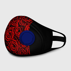 Маска с клапаном Унисекс / Красные розы, цвет: 3D-синий — фото 2