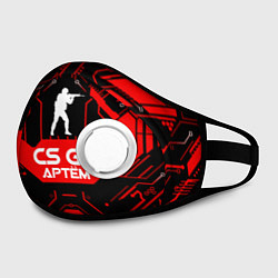 Маска с клапаном CS:GO - Артём, цвет: 3D-белый — фото 2