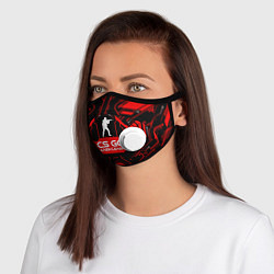 Маска с клапаном CS:GO - Александр, цвет: 3D-белый