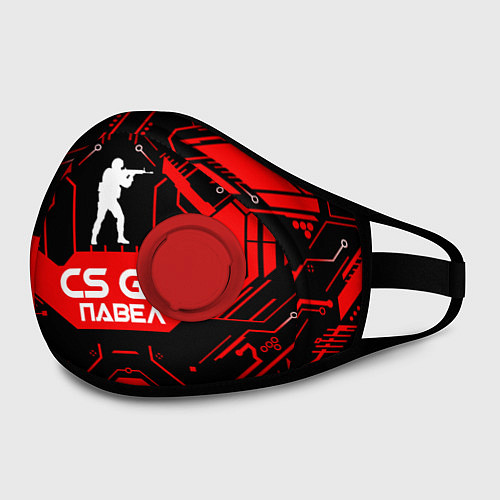 Маска с клапаном CS:GO - Павел / 3D-Красный – фото 2