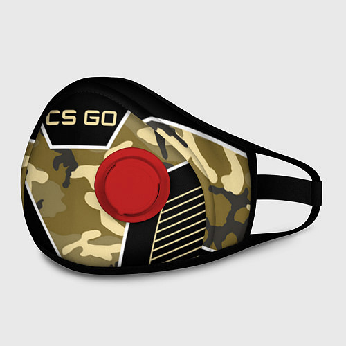 Маска с клапаном CS:GO Khaki Camo / 3D-Красный – фото 2