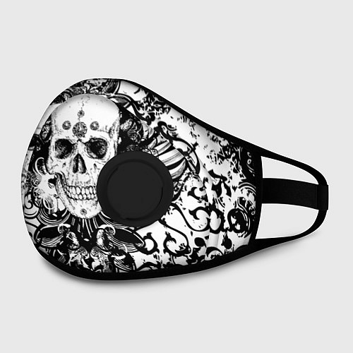 Маска с клапаном Grunge Skull / 3D-Черный – фото 2