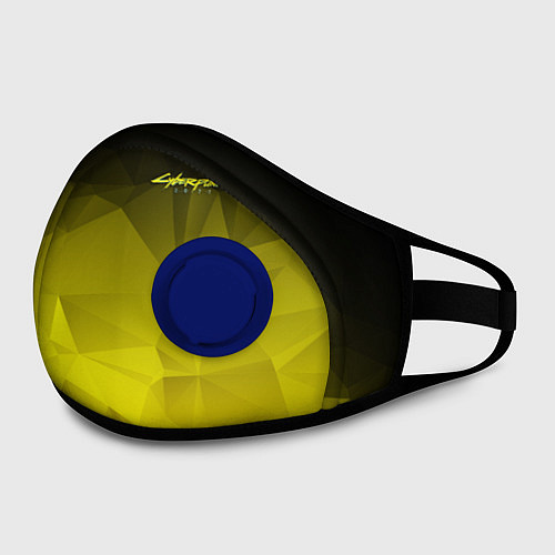 Маска с клапаном Cyberpunk 2077: Yellow Poly / 3D-Синий – фото 2